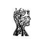 Wallity Tree Man - 317 Escultura de Pared Negra